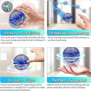 Flying Ball,Toys Globe Shape Magic Controller Mini Ball,Built-in RGB Lights Spinner 360° Rotating,Flying Spinner with Endless Tricks,Spinning UFO Toy Fly Ball,Flying Spinner (Multicolor)