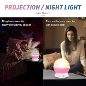 Night Light Lamp Projector, Star Light Rotating Projector, Star Projector Lamp with Colors and 360 Degree Moon Star Projection with USB Cable ,Lamp for Kids Room (Random Colour)