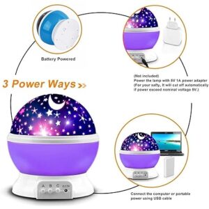 Night Light Lamp Projector, Star Light Rotating Projector, Star Projector Lamp with Colors and 360 Degree Moon Star Projection with USB Cable ,Lamp for Kids Room (Random Colour)